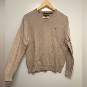 TOMMY HILFIGER 20” PTP Men's Pullover Classic Sweater, Tan, Size Small.